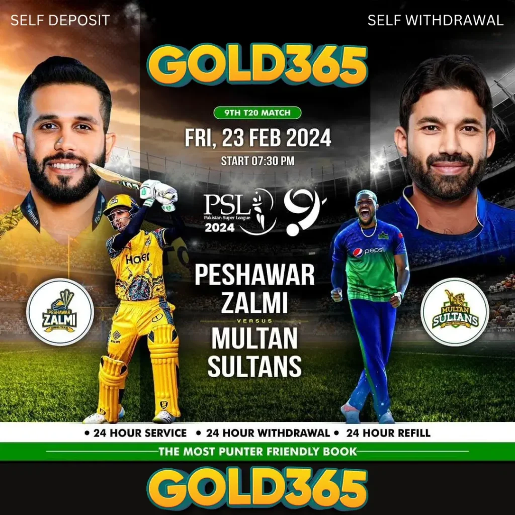 PSL 2024 : Multan Sultans vs Peshawar Zalmi, 9th Match Poster